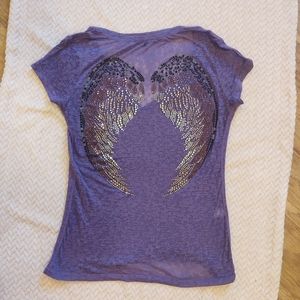 Angel Wing Rhinestoned Express Shirt